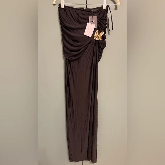 Nwt MICHAEL COSTELLO x REVOLVE Magnolia Maxi Skirt in Black size S - Picture 3 of 6